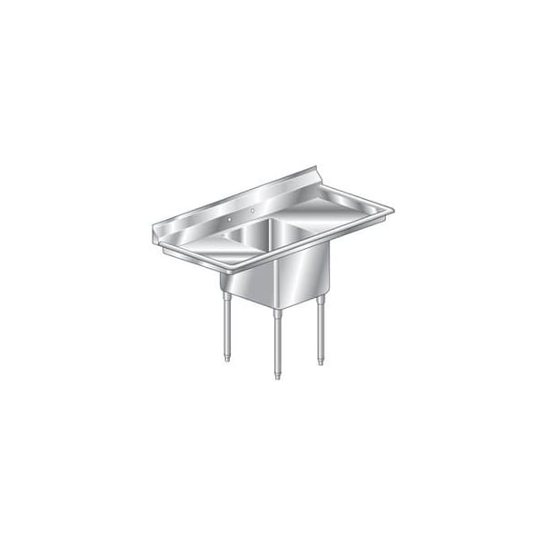Aero Manufacturing Company 3F1-2116-24LR One Bowl Deluxe SS NSF Sink with two 24'W Drainboards 3F1-2116-24LR - main